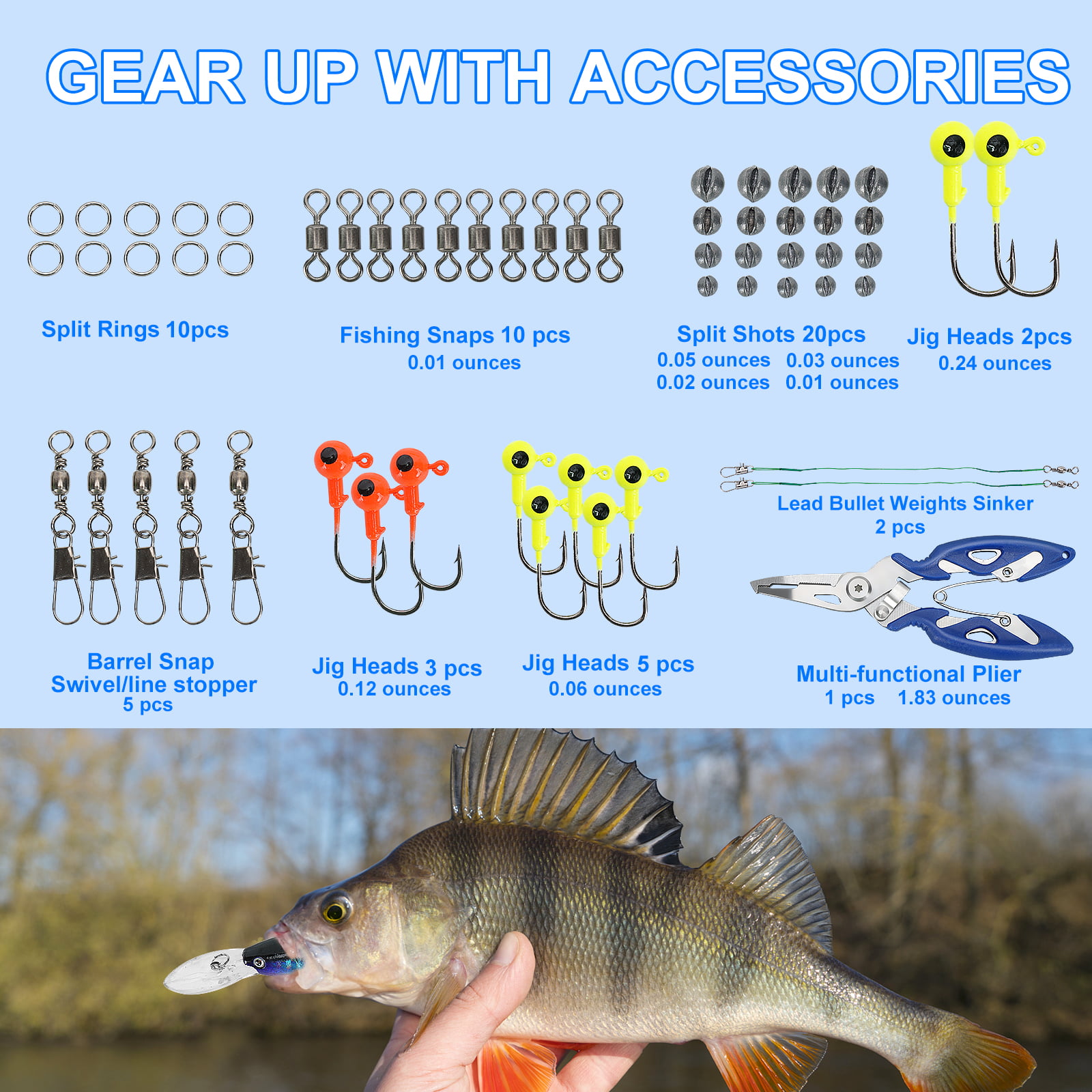Bass Fishing Lures Kit with Tackle Box