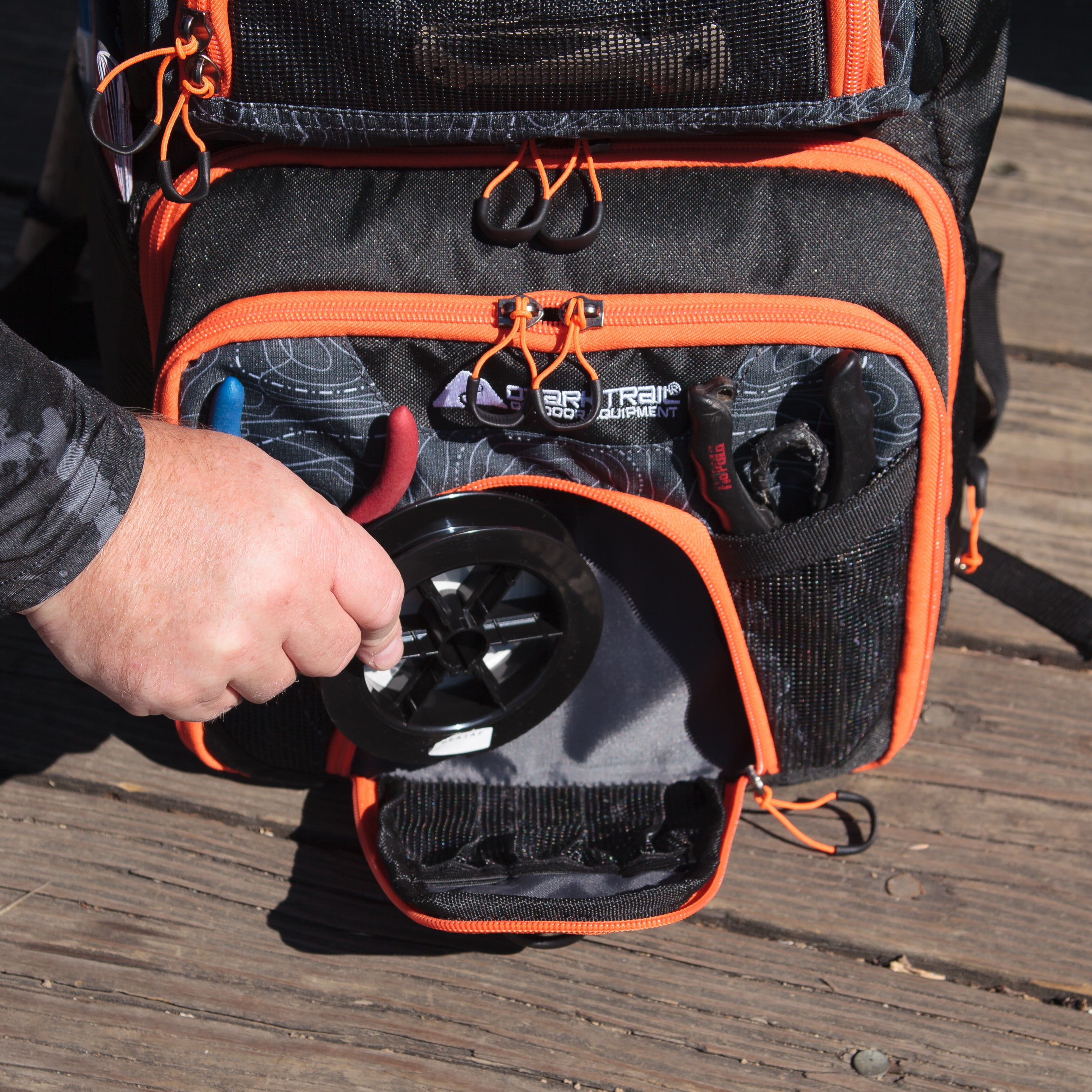 Elite Fishing Tackle Backpack with Bait Cooler, Black
