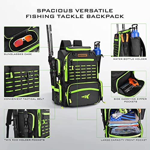 KastKing Bait Boss Backpack: Fishing Tackle, Rod Holders