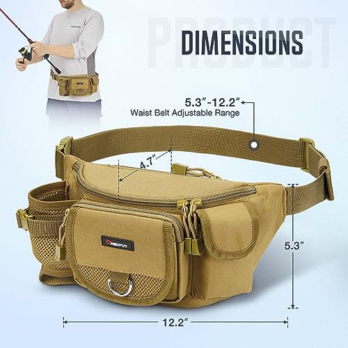 Piscifun Adjustable Waist Fishing Tackle Bag - Khaki