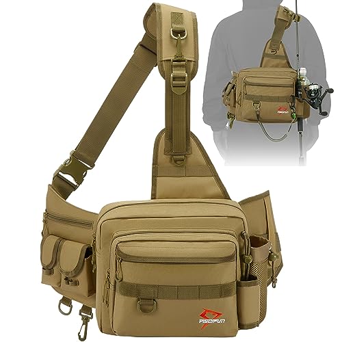Piscifun Lightweight Fishing Tackle Bag with Rod Holder