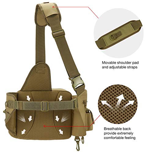 Piscifun Lightweight Fishing Tackle Bag with Rod Holder