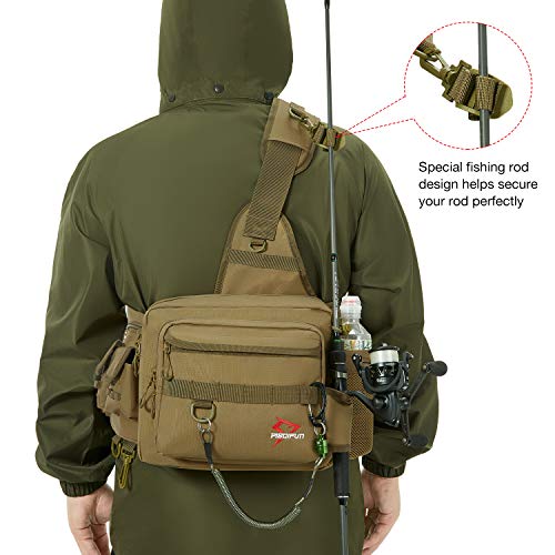 Piscifun Lightweight Fishing Tackle Bag with Rod Holder