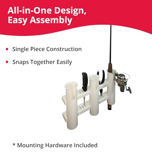 Convenient 3-Rack Fishing Rod Holder for Boat or Garage