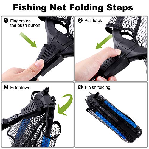 PLUSINNO Portable Telescopic Fish Net for Fishing