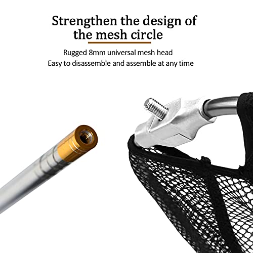 75" Aluminum Telescoping Fishing Landing Net, Rubber Coated