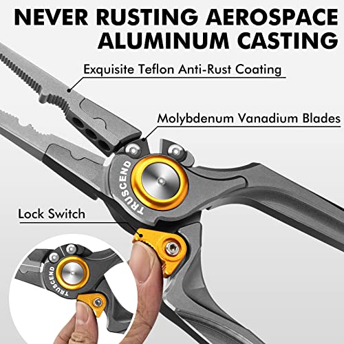 TRUSCEND Lockable Fishing Pliers with Mo-V Blade