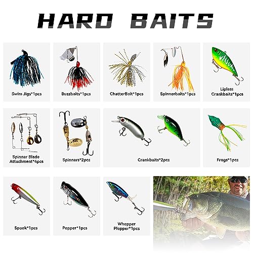 322-Piece Bass Fishing Lures Kit with Manual