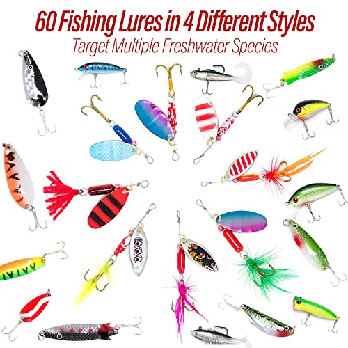 Dr.Fish Tackle Bag with 60 Lures & Gear
