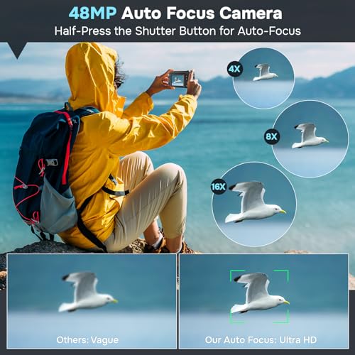 4K Autofocus Vlogging Camera with 48MP, Flip Screen