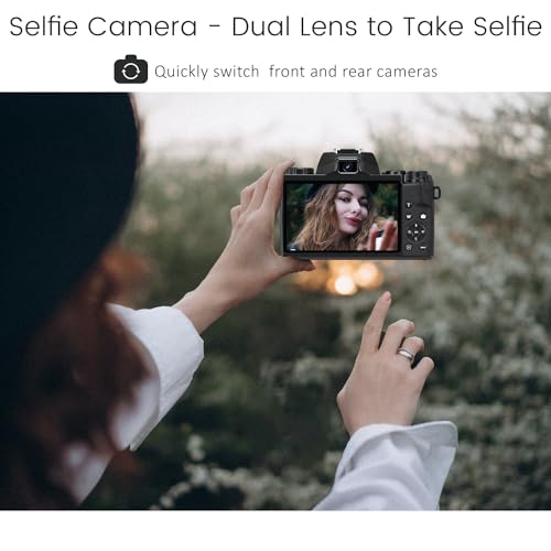 Saneen 4k WiFi Cameras for Vlogging - Black
