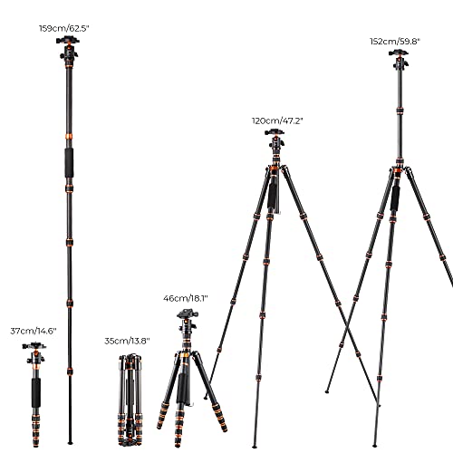 60" Carbon Fiber Camera Tripod with Ball Head