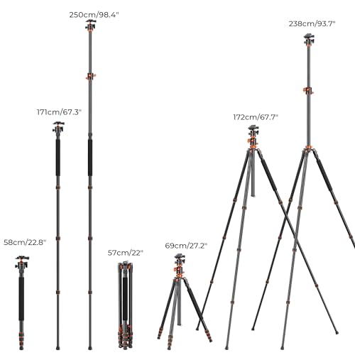 Professional Aluminum Camera Tripod with Monopod and Ball Head
