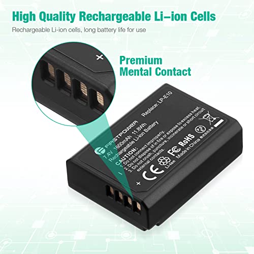FirstPower LP-E10 Batteries for Canon EOS Rebel Cameras