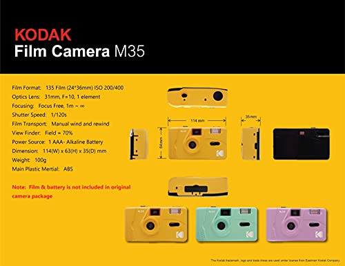 Iconic Kodak M35 Mint Green 35mm Film Camera