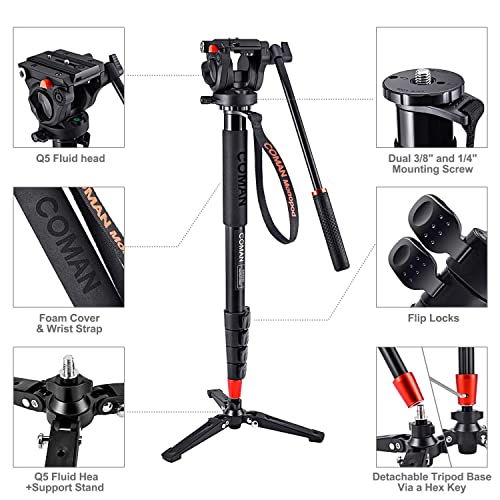 COMAN KX3232 Professional Monopod Tripod for DSLR Cameras