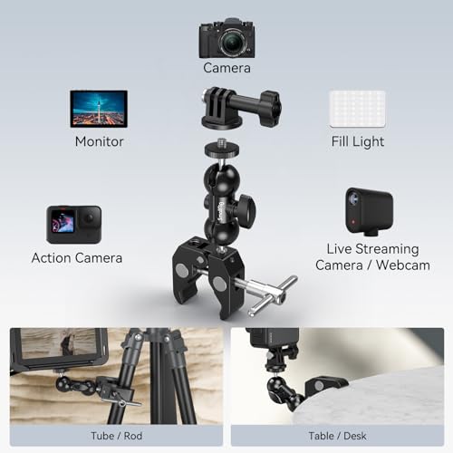 SMALLRIG Camera Clamp Mount with Double Ball Head