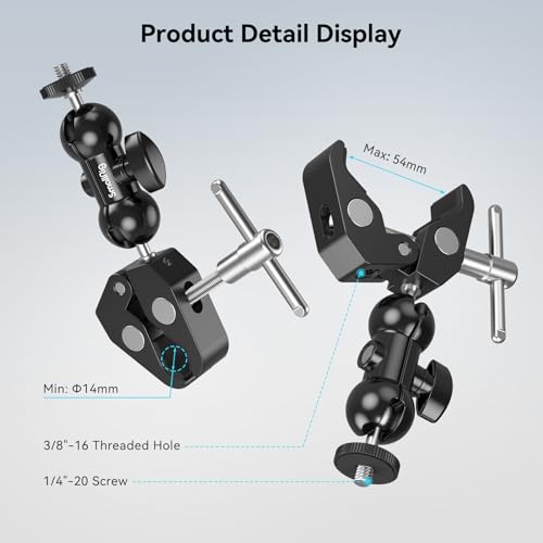 SMALLRIG Camera Clamp Mount with Double Ball Head