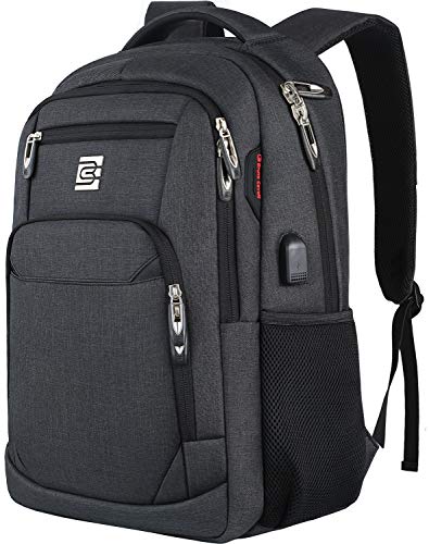 Anti-Theft Laptop Backpack with USB Port - Black