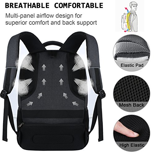 Anti-Theft Laptop Backpack with USB Port - Black