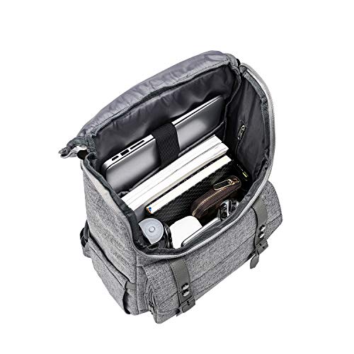 YALUNDISI Vintage Backpack with USB Charging - 15.6" Grey
