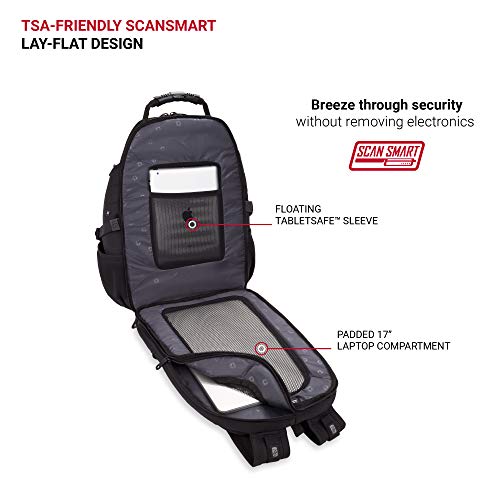 SwissGear 1900 ScanSmart 17" Laptop Backpack - Black