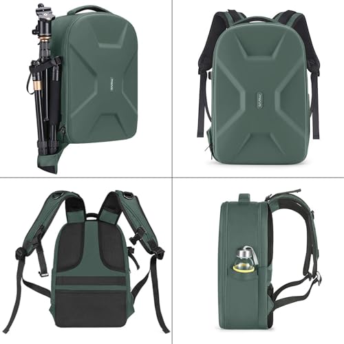 MOSISO 15-16" Camera Backpack, Emerald Green Hardshell Case