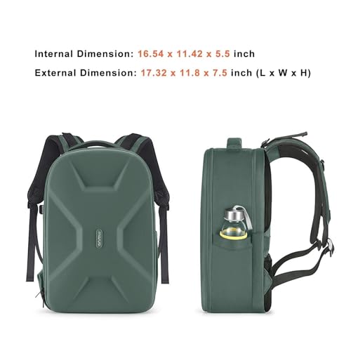 MOSISO 15-16" Camera Backpack, Emerald Green Hardshell Case