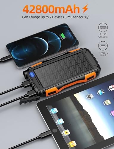 Solar Power Bank with Fast Charger and Flashlight