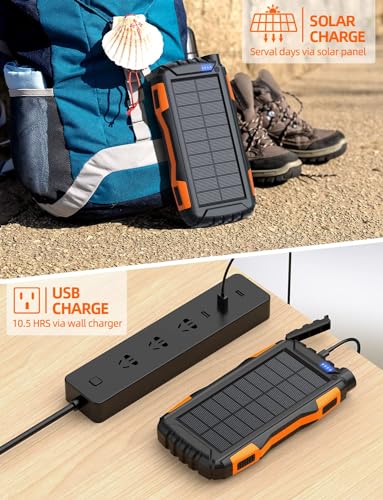 Solar Power Bank with Fast Charger and Flashlight