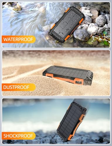 Solar Power Bank with Fast Charger and Flashlight