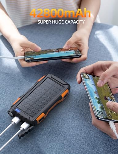 Solar Power Bank with Fast Charger and Flashlight