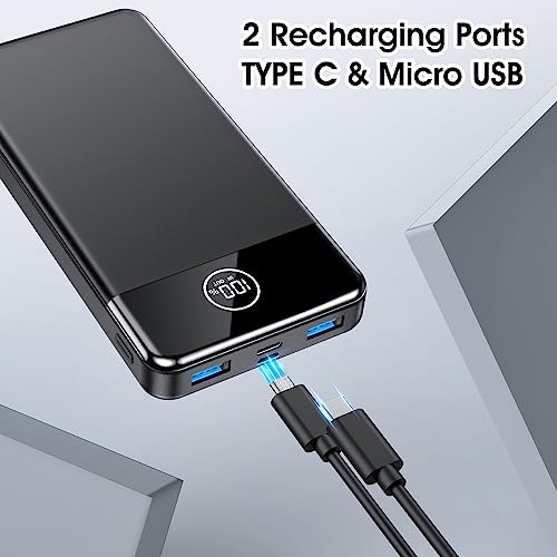 Portable 33800mAh Power Bank with Fast Charging Digital Display