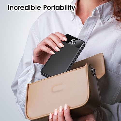Portable 33800mAh Power Bank with Fast Charging Digital Display