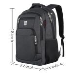 Anti-Theft Laptop Backpack with USB Port - Black