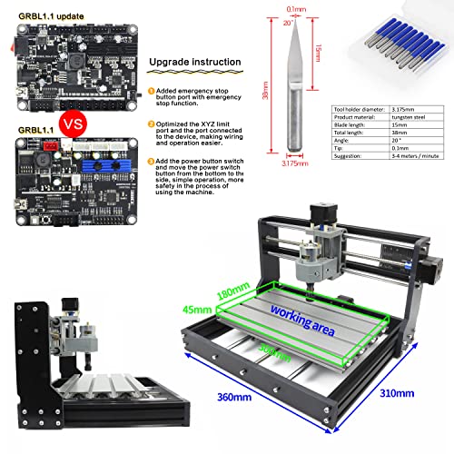 3018 Pro Woodworking CNC Router Kit - Mini Desktop