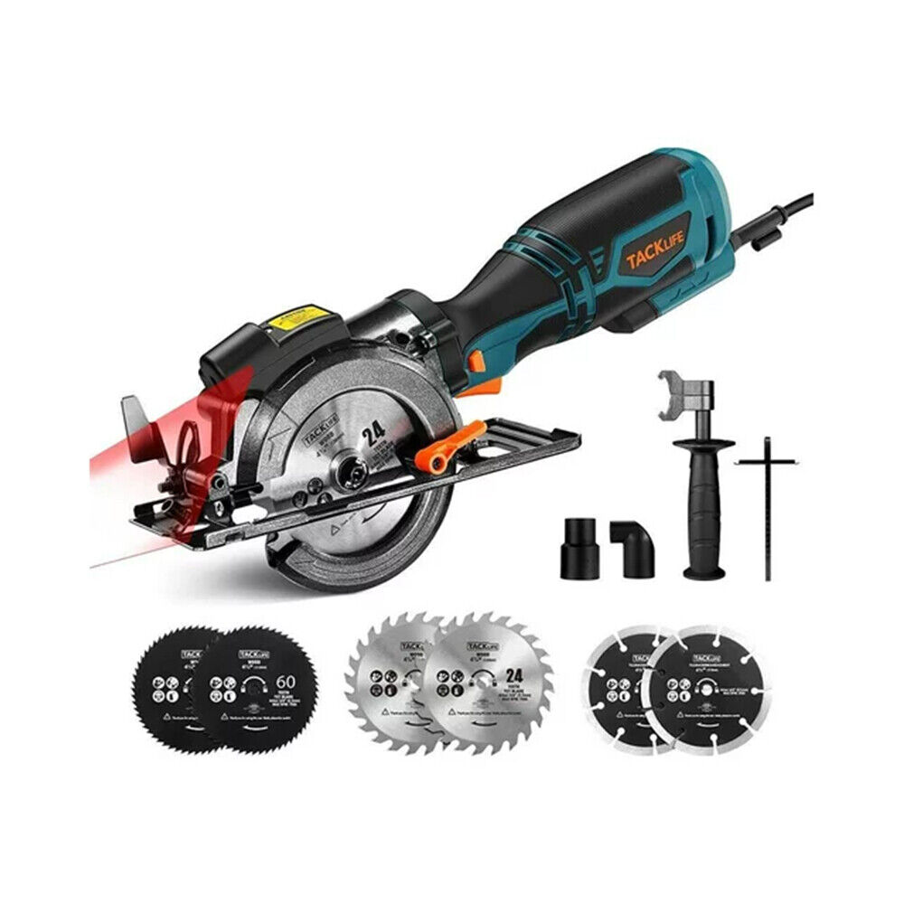 Compact Circular Saw with Metal Handle & 6 Blades
