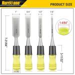 Durable 4 Piece Wood Chisel Set with High Impact Handle