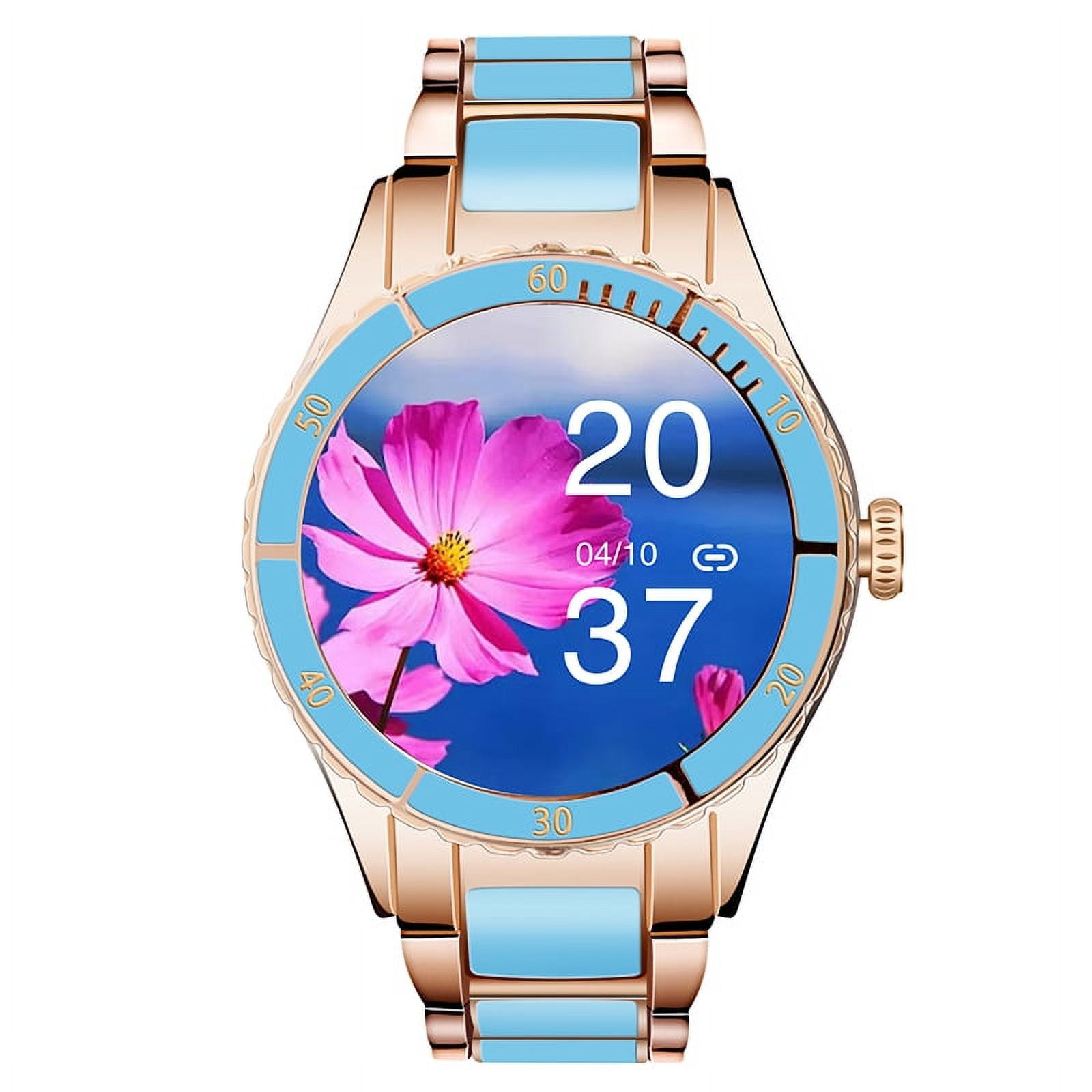 Blue Wireless Women's Smartwatch with Fitness Monitoring