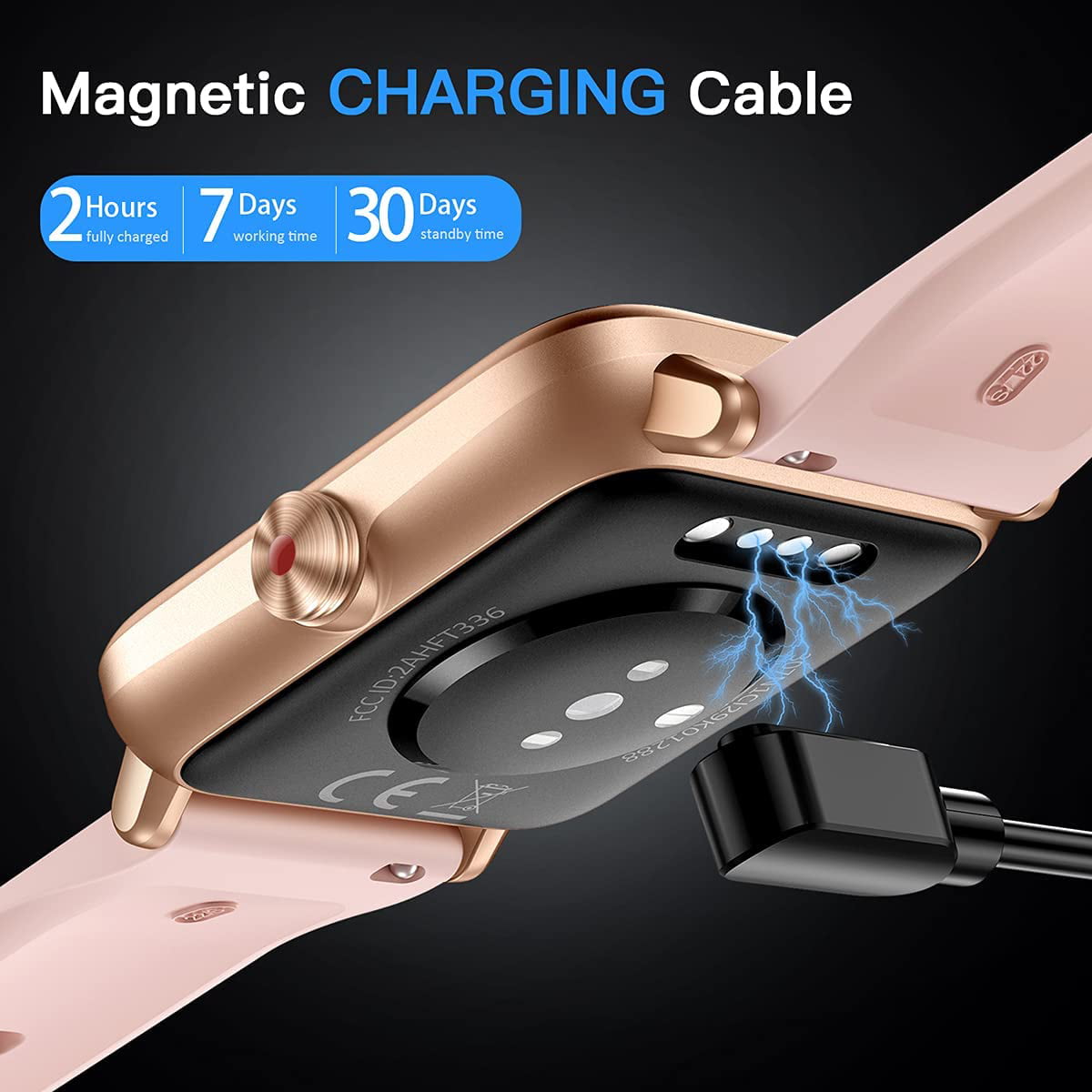 Pink Smartwatch with Heart Rate Monitor