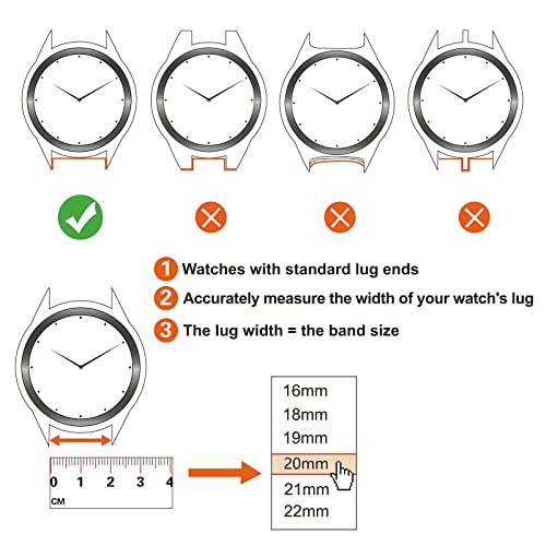 ANNEFIT 20mm Nylon Sport Loop Watch Bands (2 Pack)