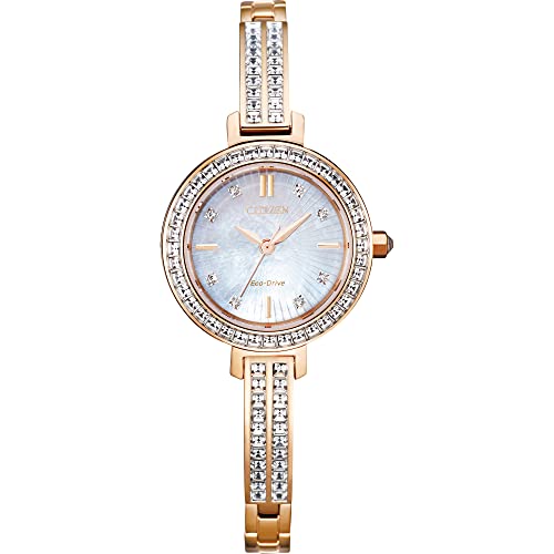 Citizen Women's Rose-tone Crystal Bangle Watch