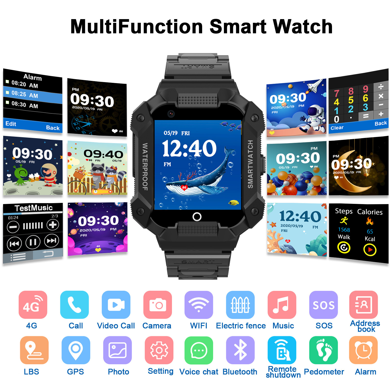 PTHTECHUS S07 4G GPS Smartwatch for Kids