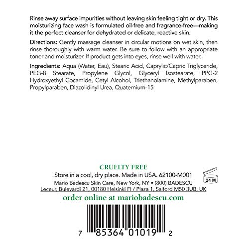 Mario Badescu Oil-Free Cream Soap Facial Cleanser 6oz