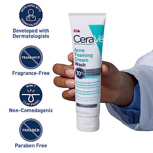 CeraVe Acne Foaming Cream Wash | Gentle Cleanser