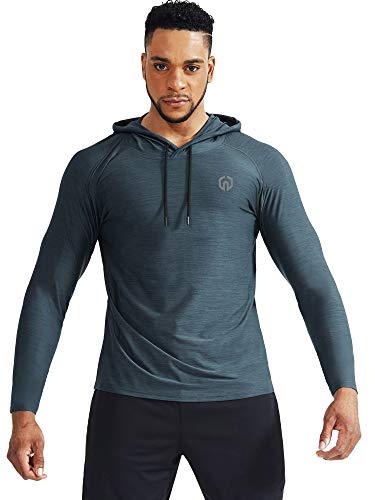 NELEUS Men's Dry Fit Running Shirts with Hoods