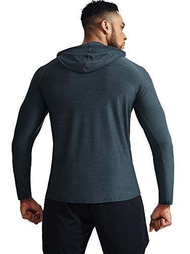 NELEUS Men's Dry Fit Running Shirts with Hoods