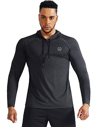 NELEUS Men's Dry Fit Running Shirts with Hoods