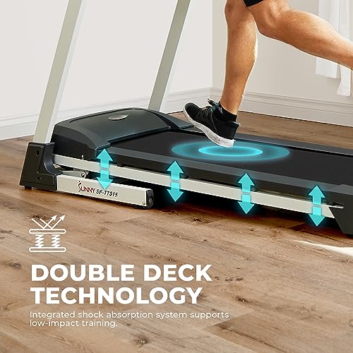 Sunny Health & Fitness Treadmill with Incline & Pulse Sensors