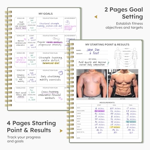 Men and Women Fitness Journal for Weight Loss & Workouts